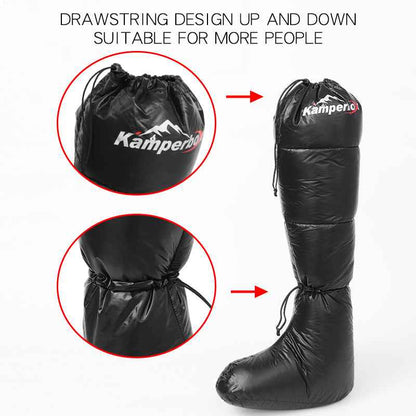 Down Insulated Camping Socks – Sleeping Bag Booties for Cold Nights