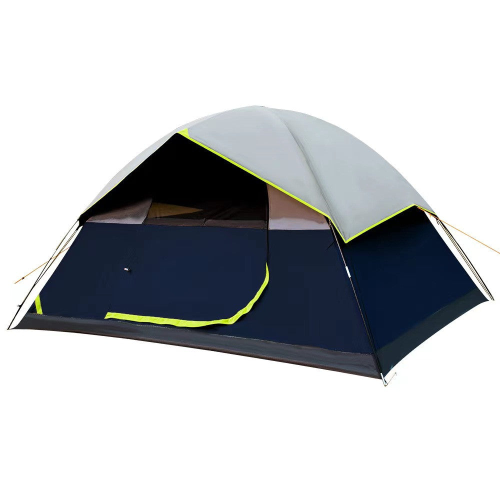 3–5 Person Darkroom Camping Tent – Black-Coated Double-Layer with 2000–3000mm Waterproof | Blue