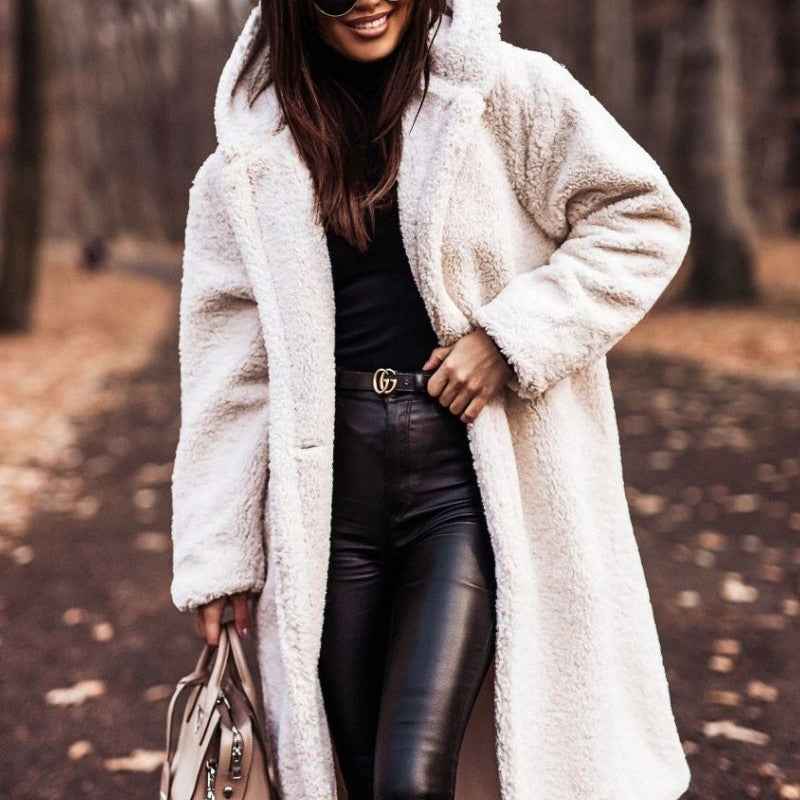 Women's Oversized Hooded Teddy Coat – Plush Warm Winter Coat