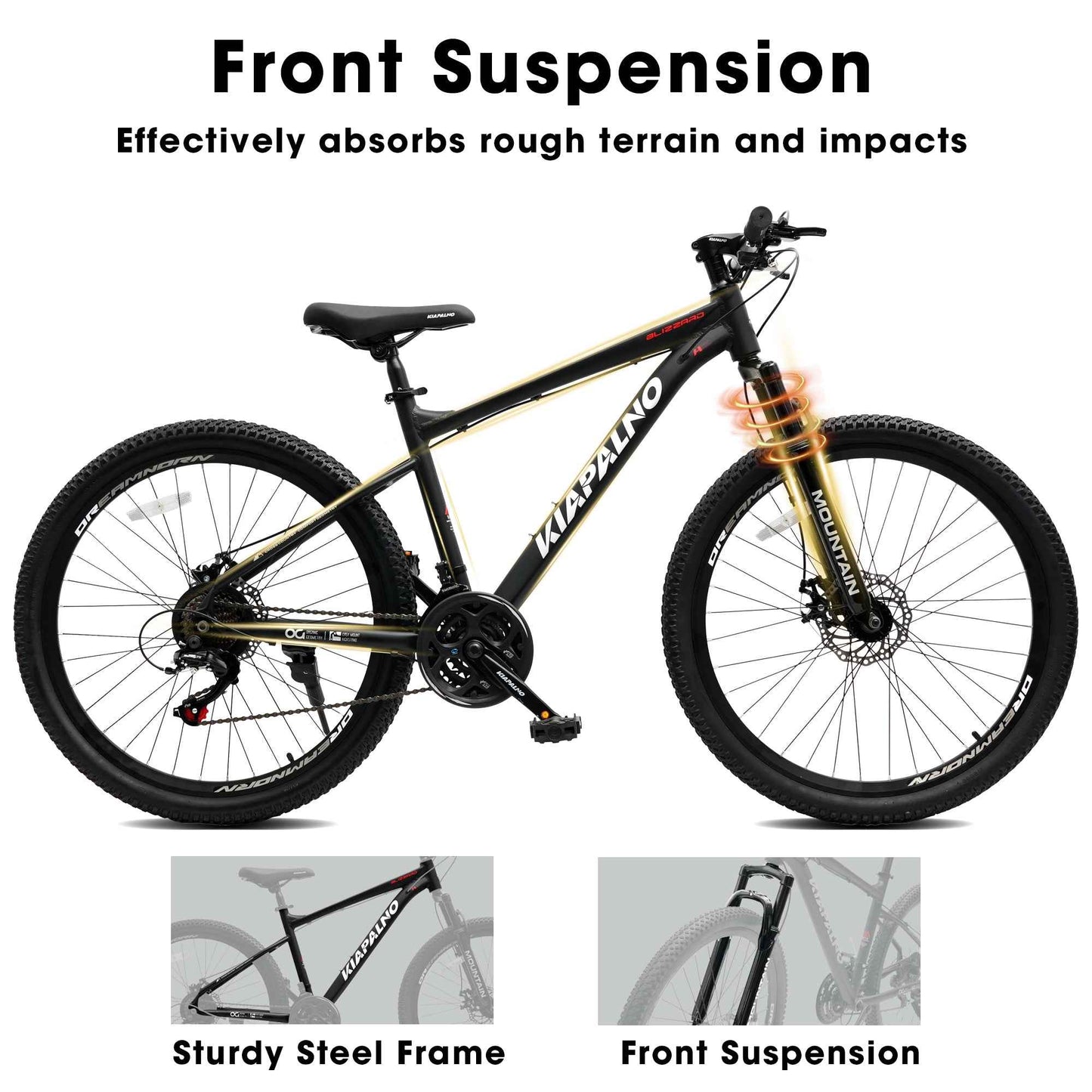 26" All-Terrain Mountain Bike | 21-Speed, Mechanical Disc Brakes & Front Suspension