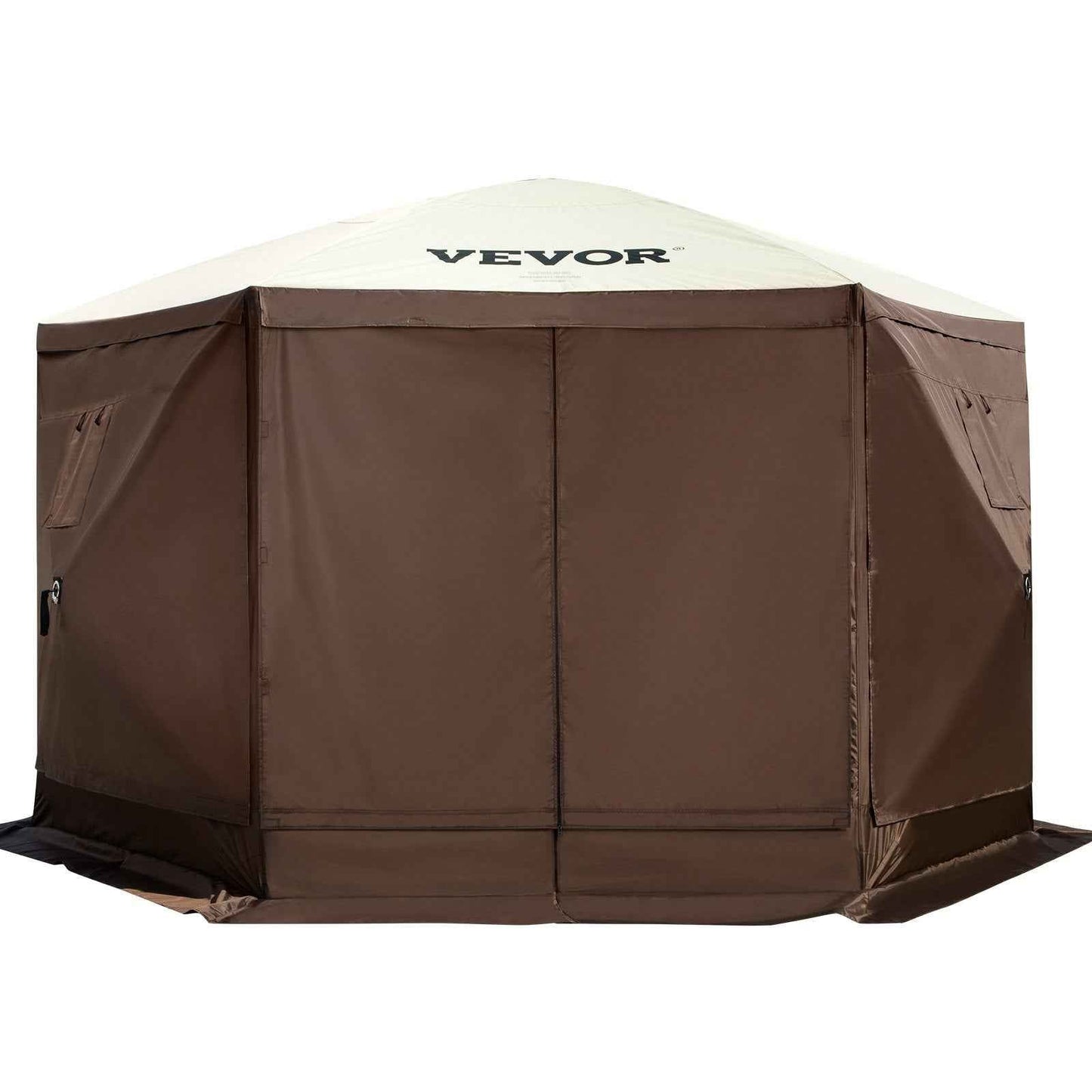 8-Person 6-Sided Pop-Up Gazebo Screen Tent – Waterproof Canopy with Mesh Windows & Carry Bag | 10×10 ft