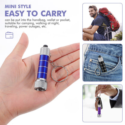 Mini LED Keychain Flashlight – Aluminum Alloy, 4 Colors