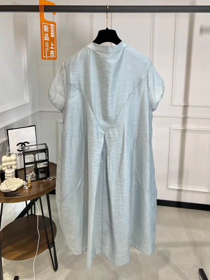 Elegant Women's Loose Summer Midi Shirt Dress | Eva Trends