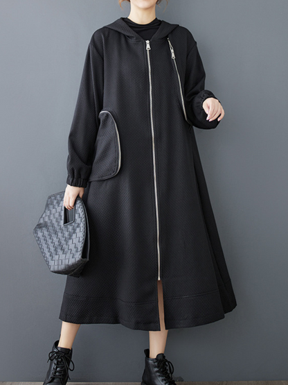 Stylish & Cozy Women's A Line Zipper Dress | Eva Trends