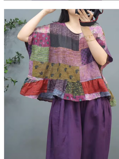 Trendy Women's Printed Round Neck Top | Eva Trends