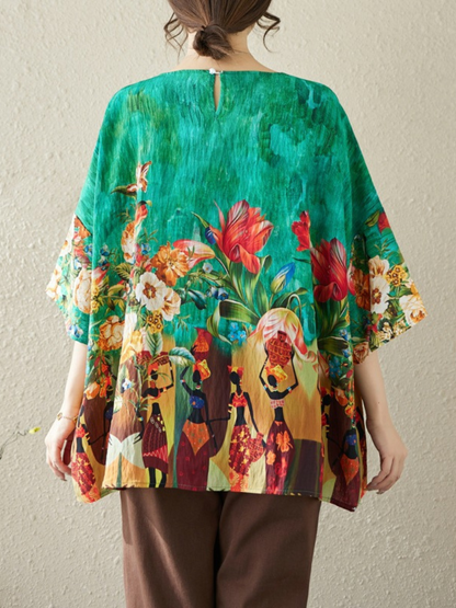 Women’s Stylish  Printed Round Neck Fashionable Tops