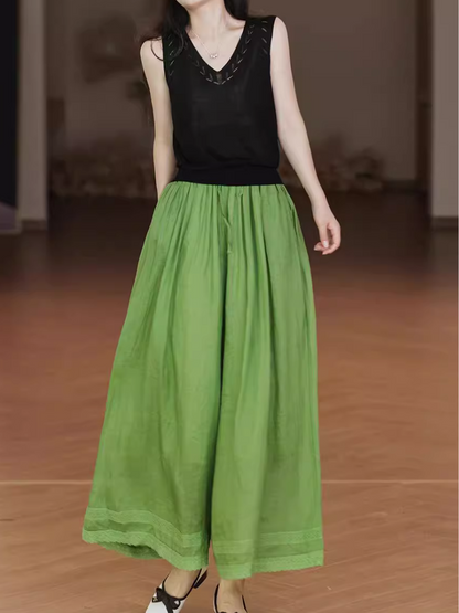 Women's Fashionable Loose-Fitting Straight-Leg with Lace Bottom