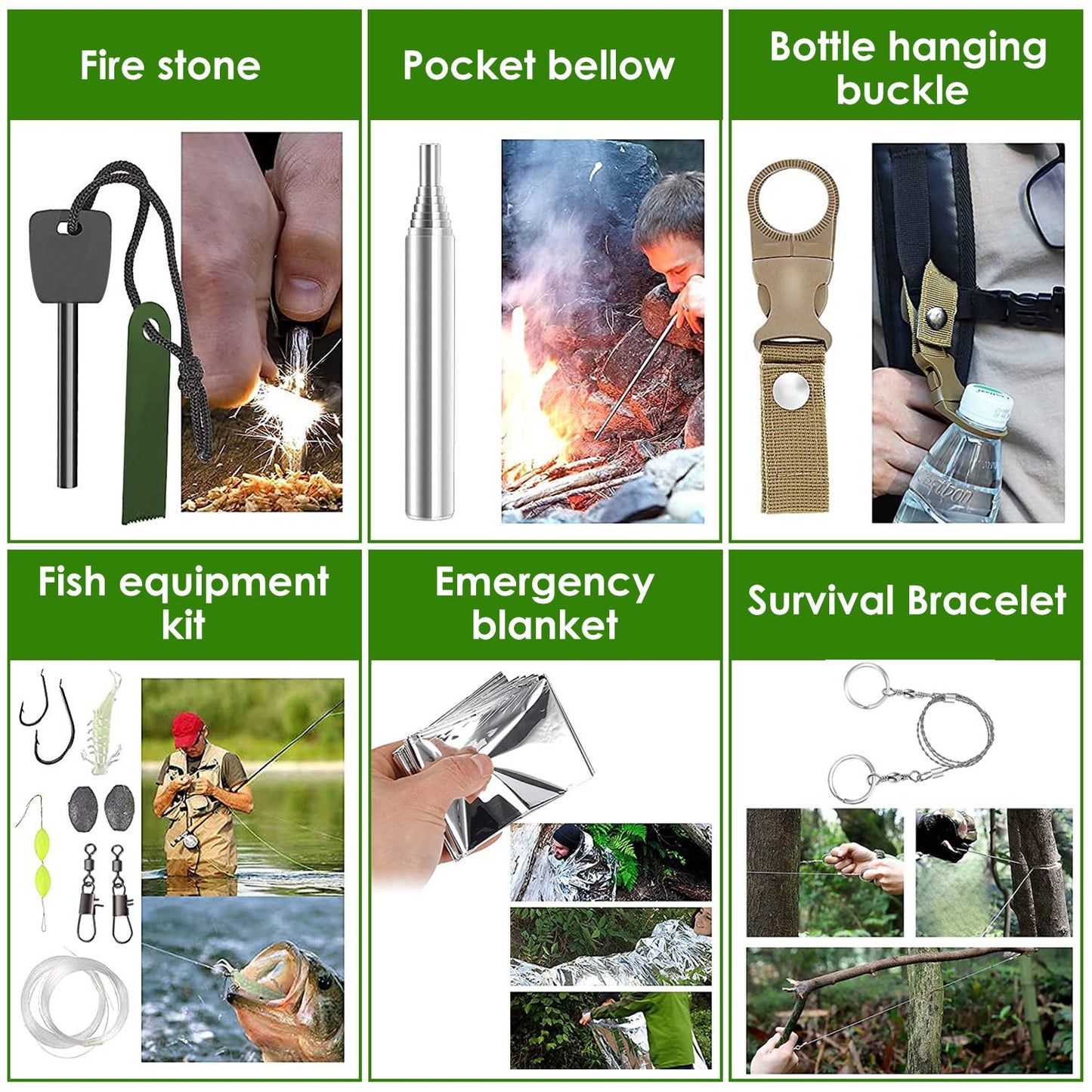 47-Piece Emergency Survival Kit with Tactical Pouch – Hiking, Camping & First Aid