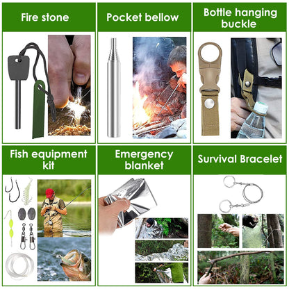 47-Piece Emergency Survival Kit with Tactical Pouch – Hiking, Camping & First Aid