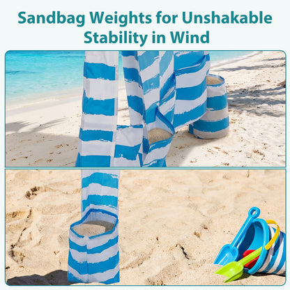 Beach Cottage - 6 Feet By 6 Feet, With Detachable Side Walls, A Simple Beach Sunshade Tent, Equipped With Storage Bags, Portable, UPF 50-- Standard