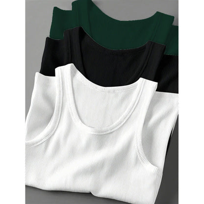 Men's Slim Fit Cotton Tank Top 3-Pack