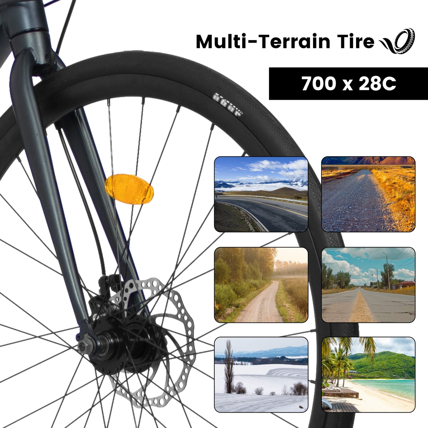 700C Road Bike | 16-Speed, Aluminum Frame, Disc Brakes & Aerodynamic Design