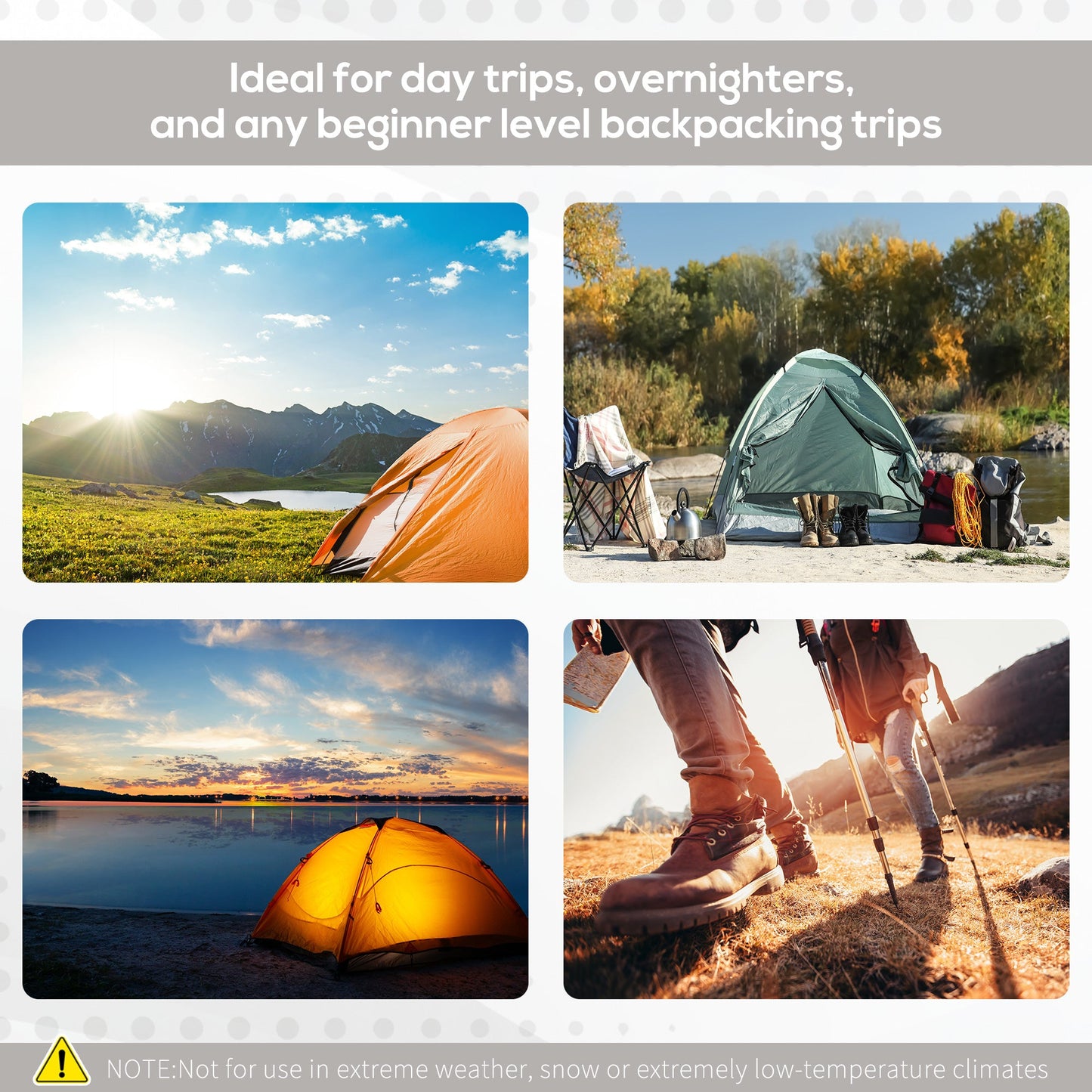 2-3 Person Pop-Up Camping Tent – Waterproof, Mesh Windows, Rainfly Included