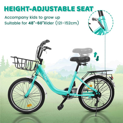 20" Kids Bike for Boys & Girls | Coaster Brake & V-Brake, Chain Guard & Rear Rack