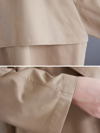 Minimal Acrylic Double-Breasted Women's Trench Coat for Elevated Everyday Style