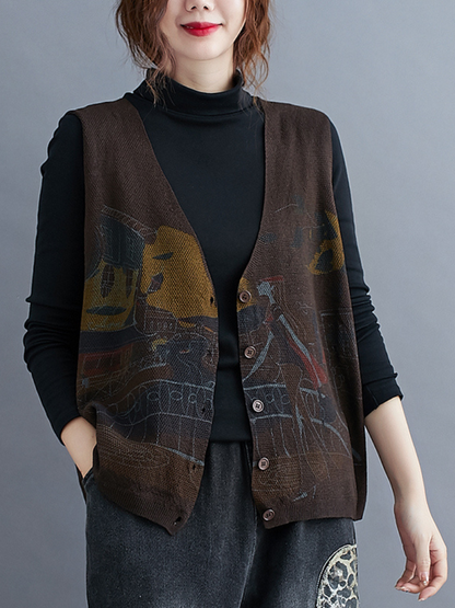 Trendy Women's Print Knitted Cardigan | Eva Trends