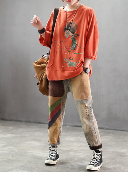 Jodie Chic Vintage Cartoon Women's  Top | Eva Trends