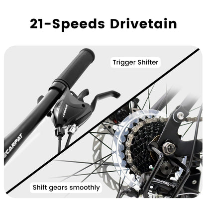 27.5" Full-Suspension Mountain Bike | 21-Speed, Mechanical Disc Brakes & Dual Shock Absorbers