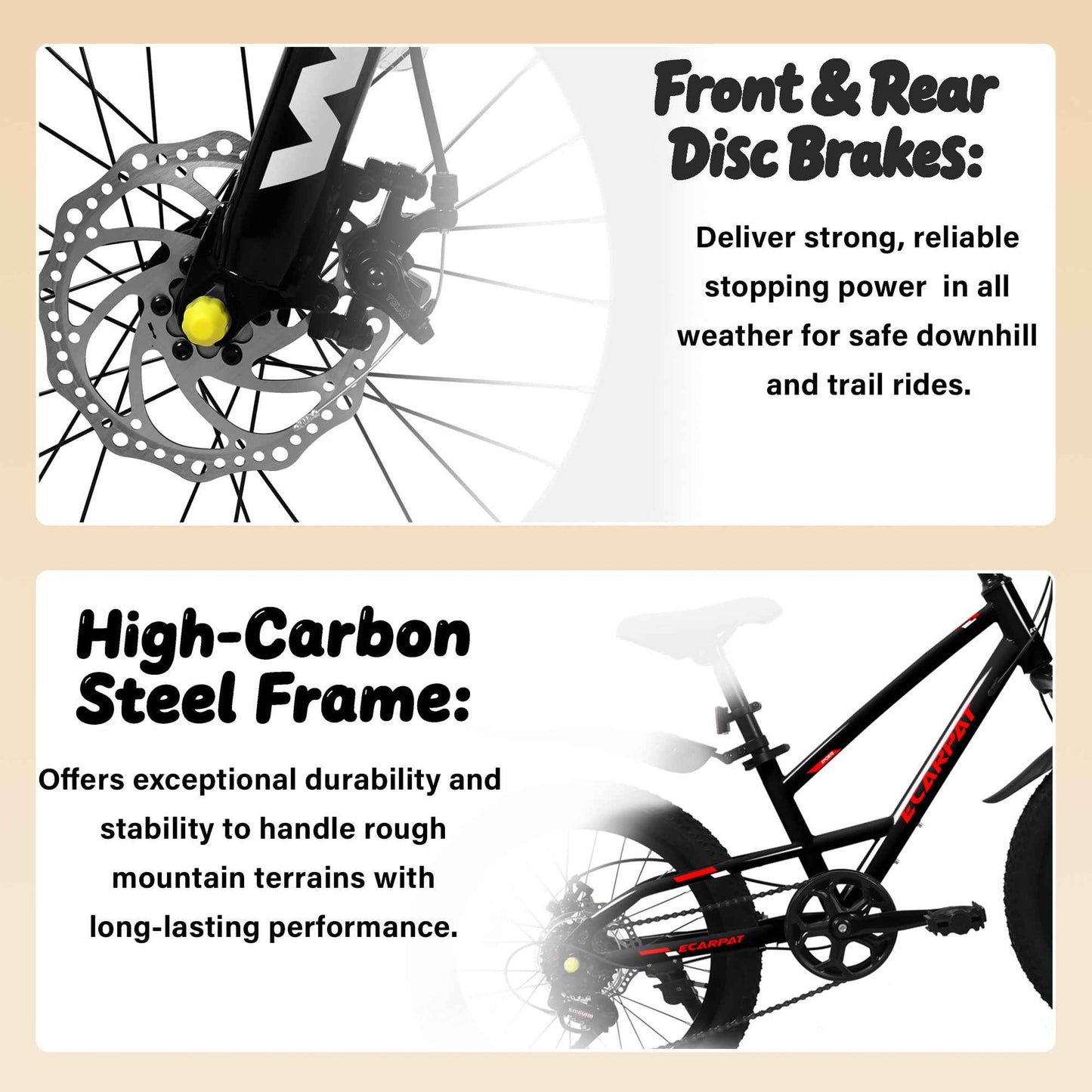 20" Kids Mountain Bike | Ages 6-12, 7-Speed, Front Disc Brake & Suspension