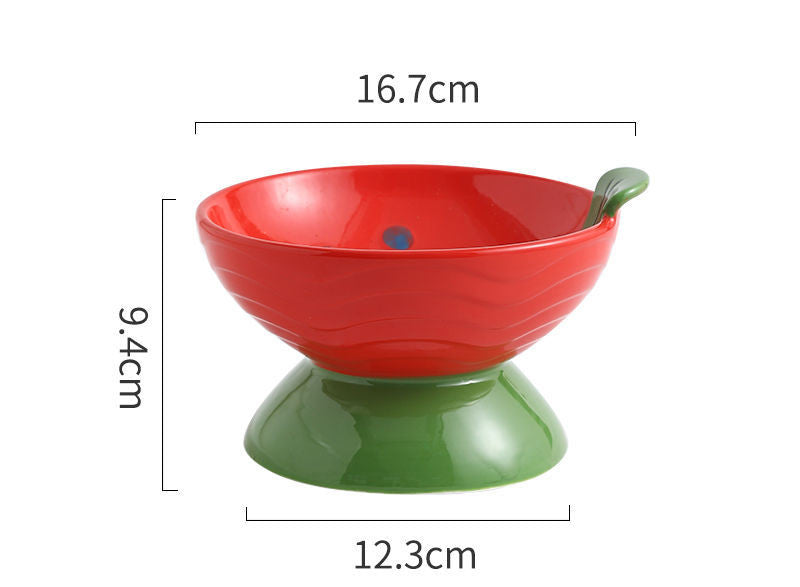 Cat Bowl Ceramic Protection Cervical Vertebra Against Overturning