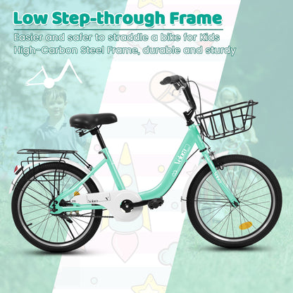20" Kids Bike for Boys & Girls | Coaster Brake & V-Brake, Chain Guard & Rear Rack