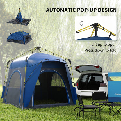 3-4 Person Pop-Up Camping Tent – Automatic Setup, 4 Doors, Water-Resistant