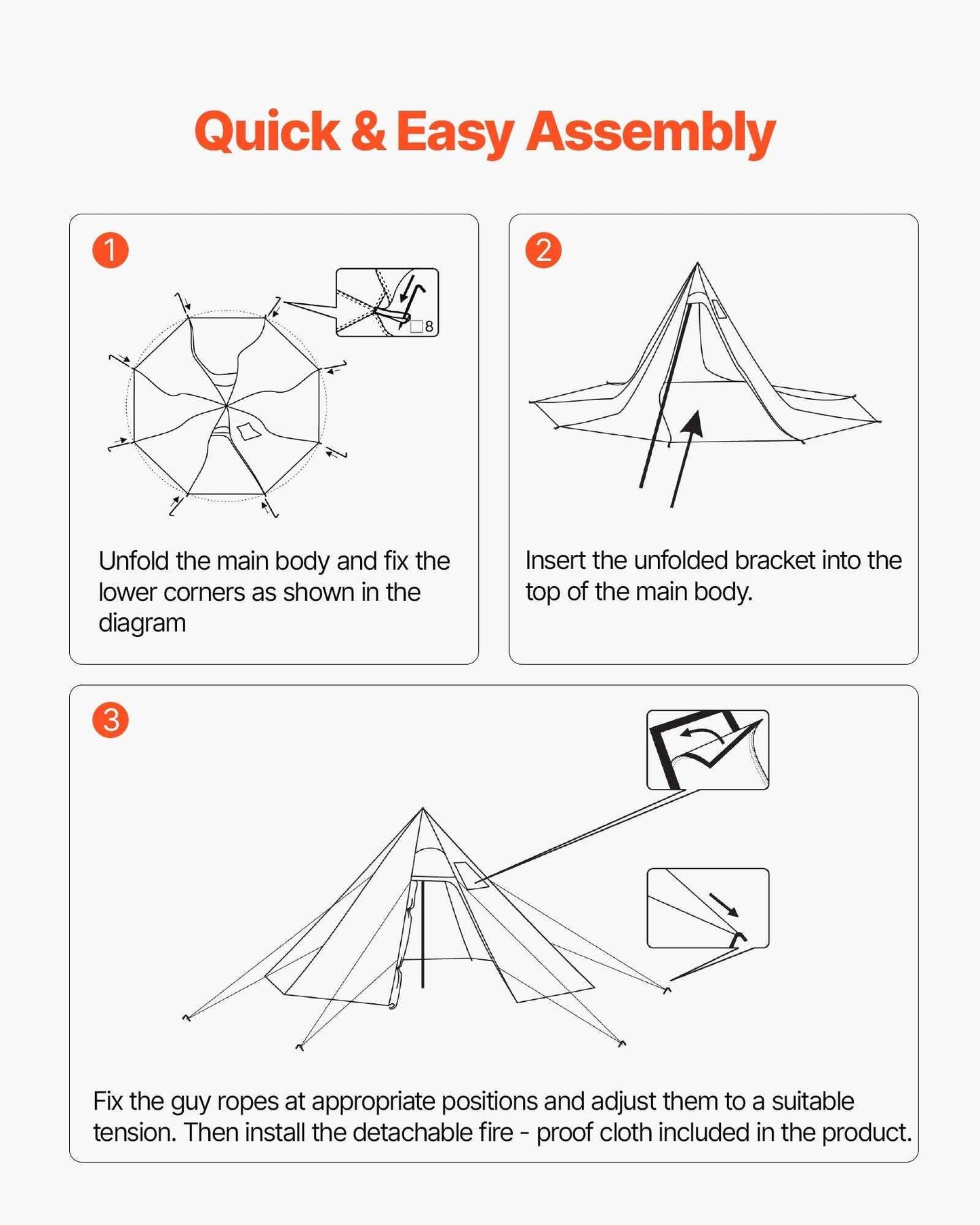 4-Person Hot Tent with Stove Jack | 4-Season Waterproof Tipi Camping Tent