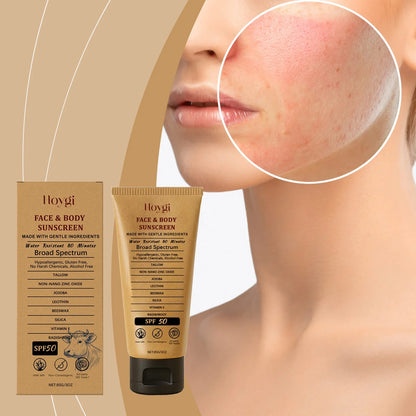 Hoygi 85g Beef Tallow Sunscreen Cream Spf50 Body Face Lasting Sun Protection Nourish Soothing Redness Refreshing Skin Sunscreen