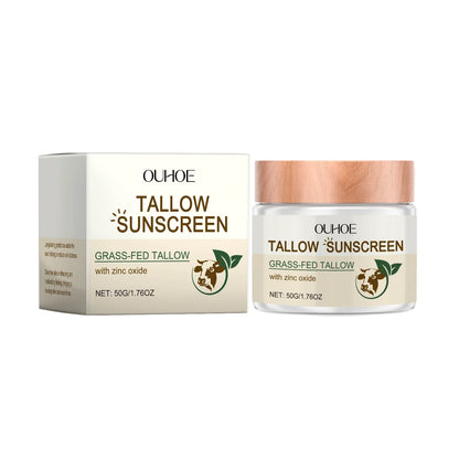 Ouhoe 50g Beef Tallow Sunscreen Uv Isolation Protect Oil Control Soothe Sunburn Moisturize Face Summer Refreshing Care Sunblock