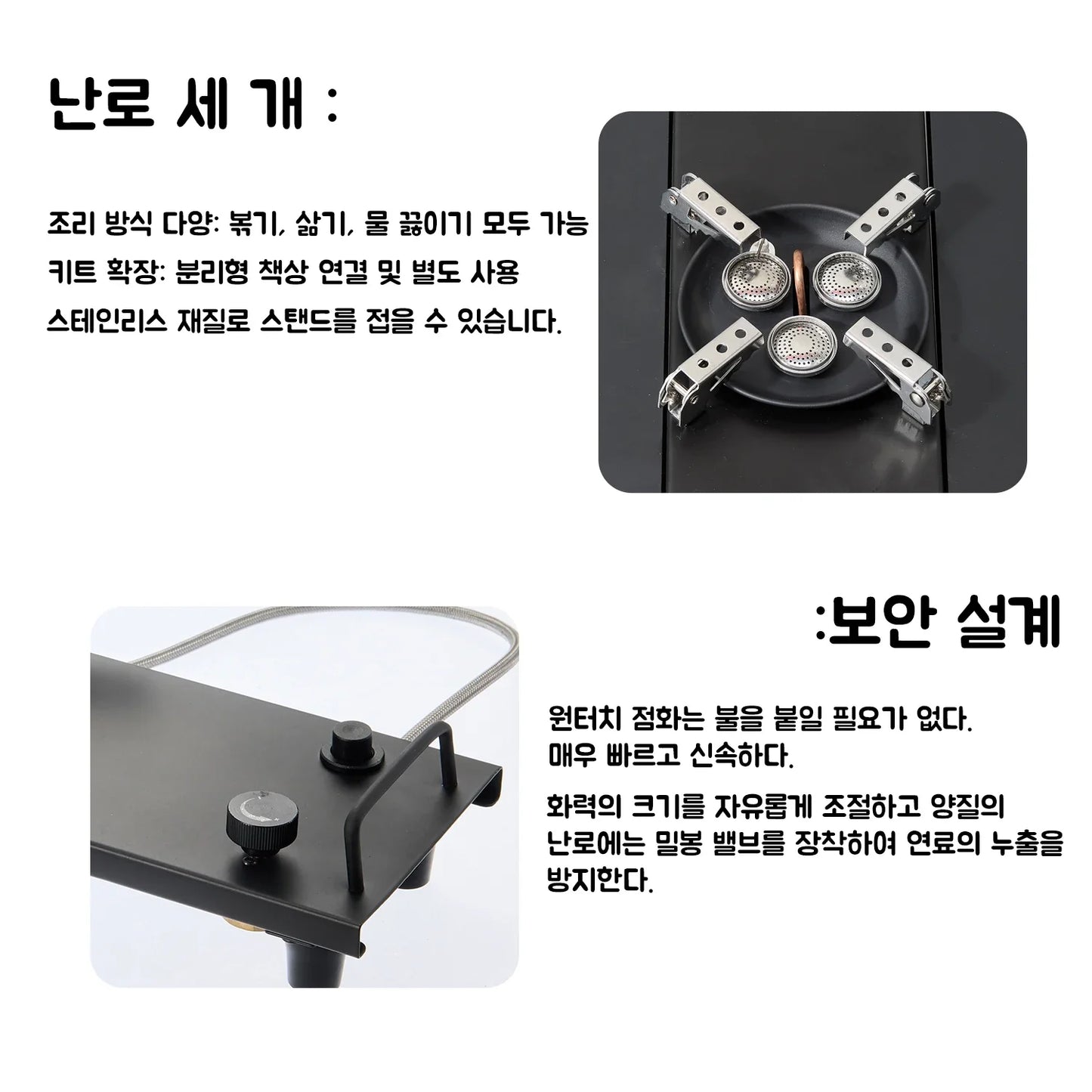 Pandatour Camping IGT 0.5UNT Gas Stove Outdoor One-Click Ignite High Efficiency Camping Table Stove High Firepower