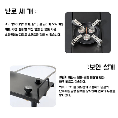 Pandatour Camping IGT 0.5UNT Gas Stove Outdoor One-Click Ignite High Efficiency Camping Table Stove High Firepower