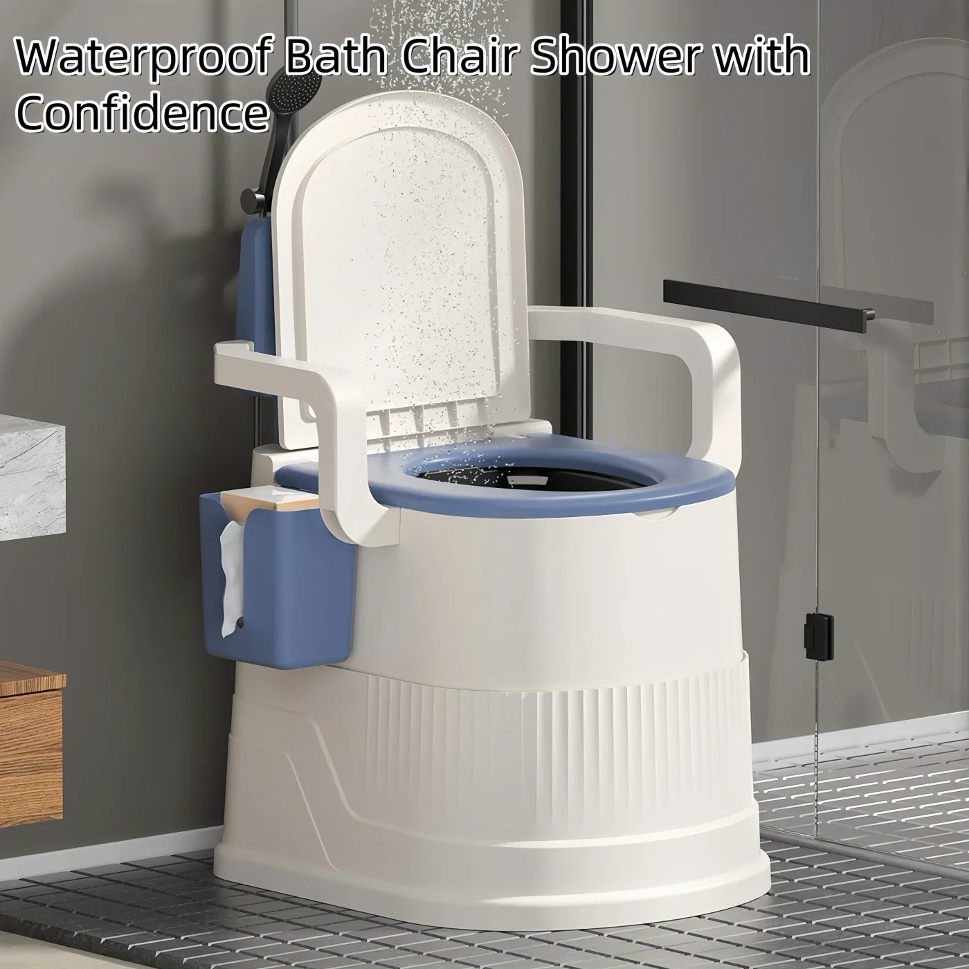 Portable Travel Toilet Chair for Adults Odor-proof, Easy-to-Clean Sanitary Camping Toilet