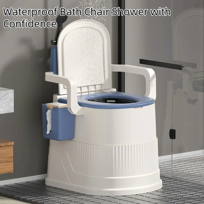 Portable Travel Toilet Chair for Adults Odor-proof, Easy-to-Clean Sanitary Camping Toilet