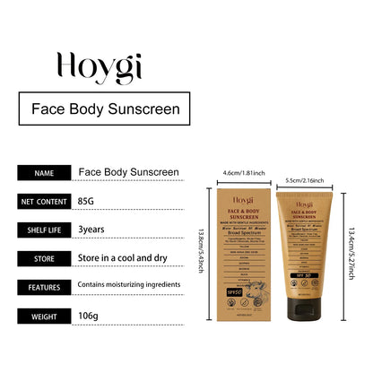 Hoygi 85g Beef Tallow Sunscreen Cream Spf50 Body Face Lasting Sun Protection Nourish Soothing Redness Refreshing Skin Sunscreen