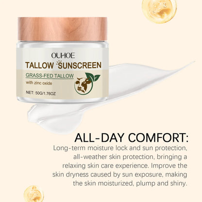Ouhoe 50g Beef Tallow Sunscreen Uv Isolation Protect Oil Control Soothe Sunburn Moisturize Face Summer Refreshing Care Sunblock
