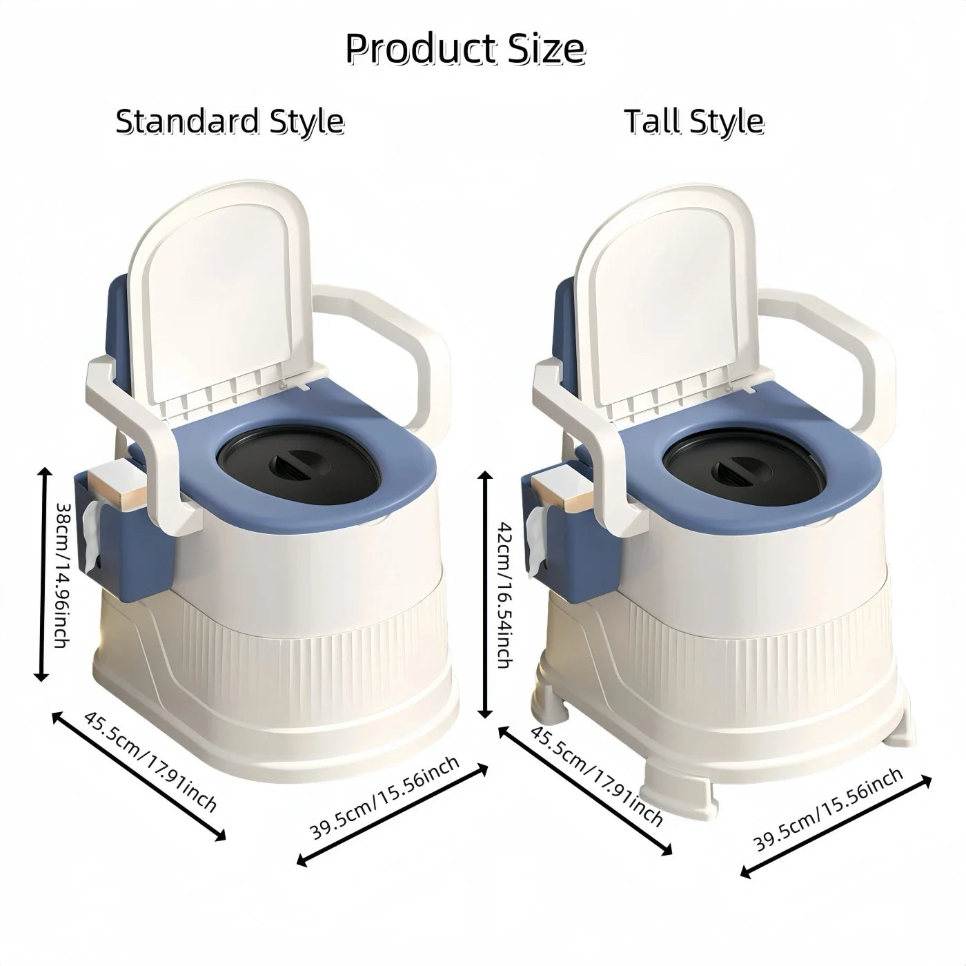 Portable Travel Toilet Chair for Adults Odor-proof, Easy-to-Clean Sanitary Camping Toilet