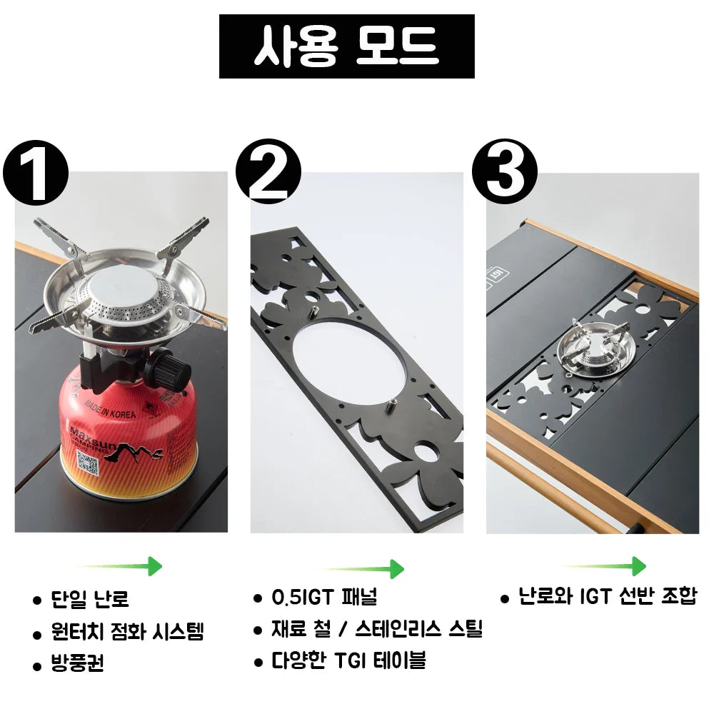 Pandatour Camping IGT 0.5UNT Gas Stove Outdoor One-Click Ignite High Efficiency Camping Table Stove High Firepower