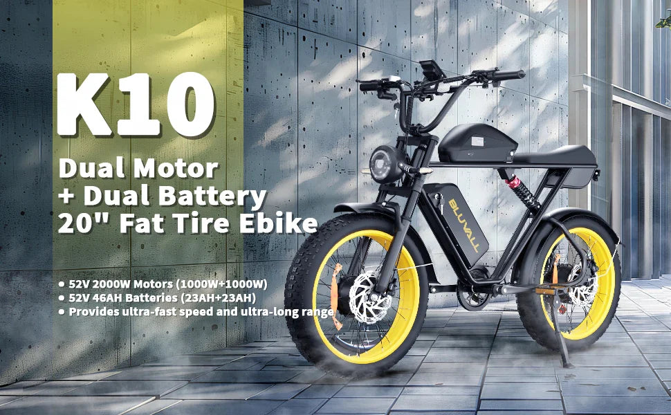 2000W Dual-Motor Electric Bike 52V 46AH Removable Battery Full Suspension Fat Tire Hydraulic Brake Adult Mountain Off-Road Ebike