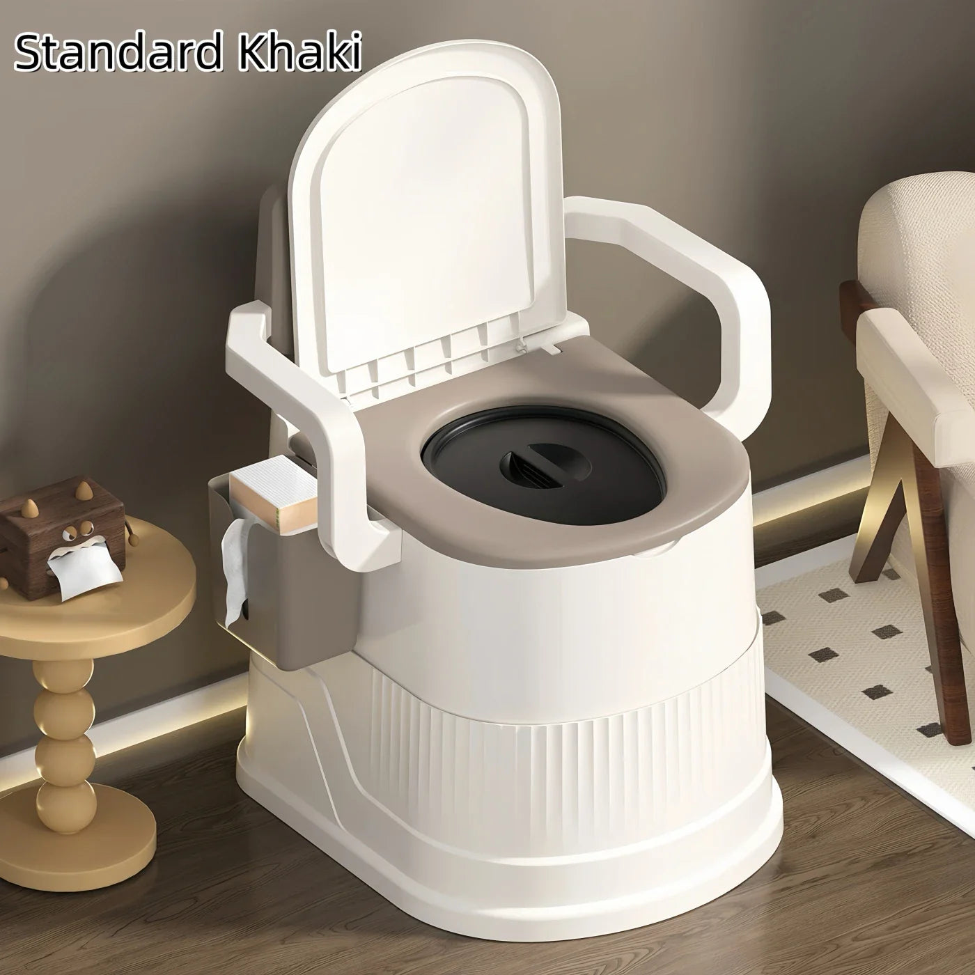 Portable Travel Toilet Chair for Adults Odor-proof, Easy-to-Clean Sanitary Camping Toilet