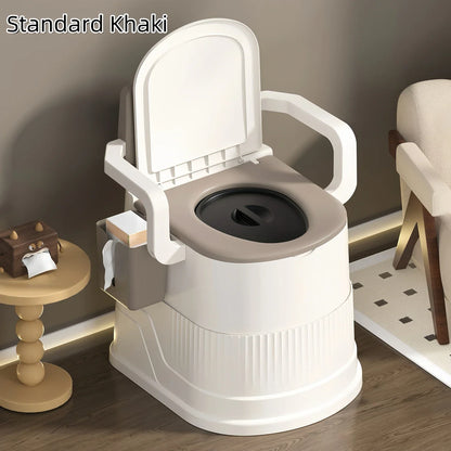 Portable Travel Toilet Chair for Adults Odor-proof, Easy-to-Clean Sanitary Camping Toilet