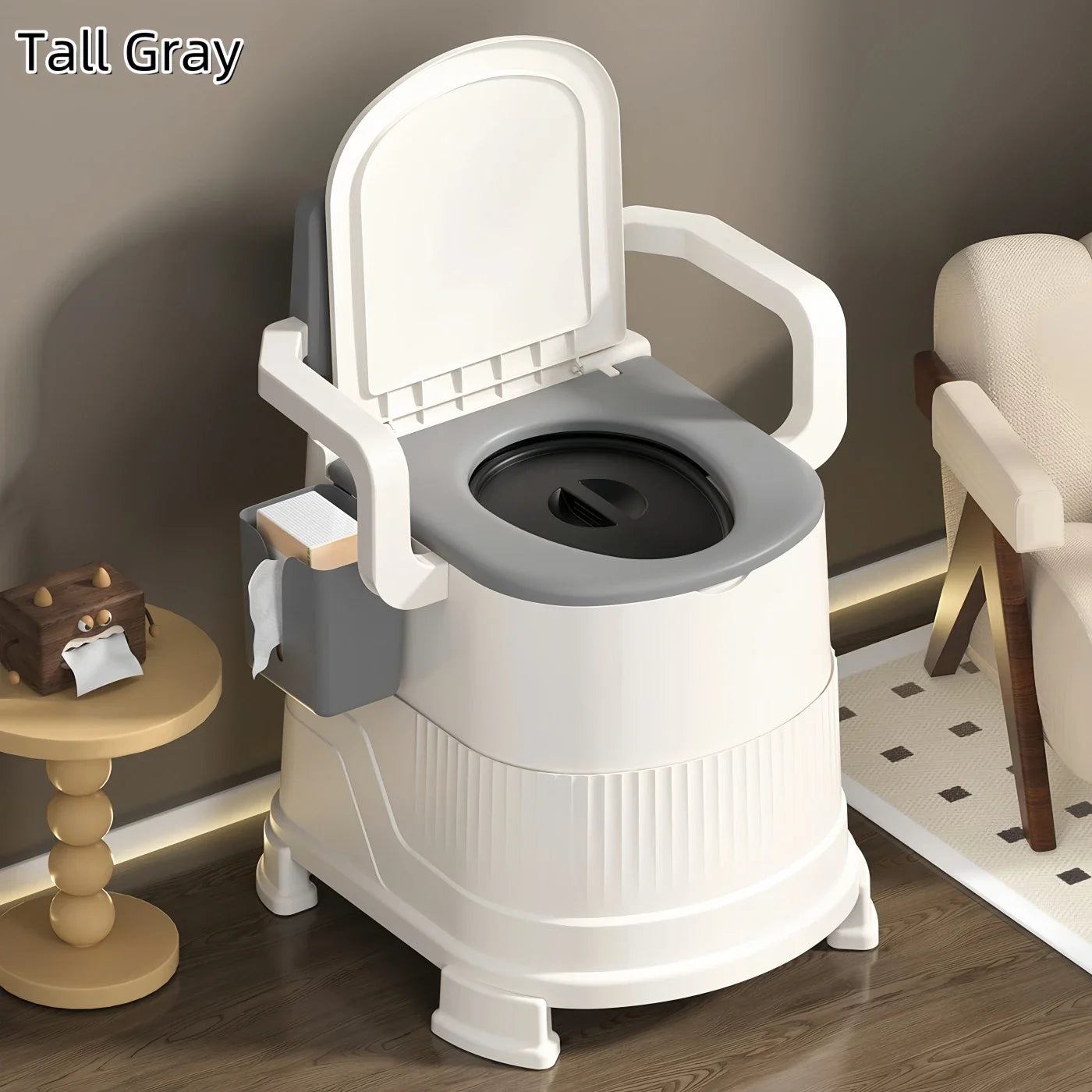 Portable Travel Toilet Chair for Adults Odor-proof, Easy-to-Clean Sanitary Camping Toilet