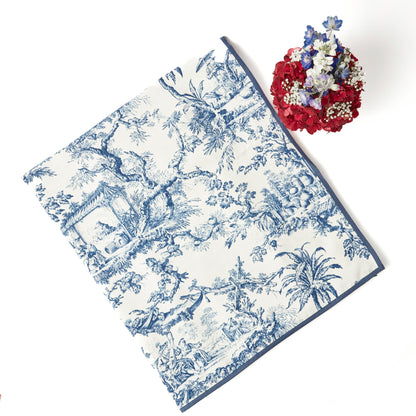 Blue Isla Toile Tablecloth
