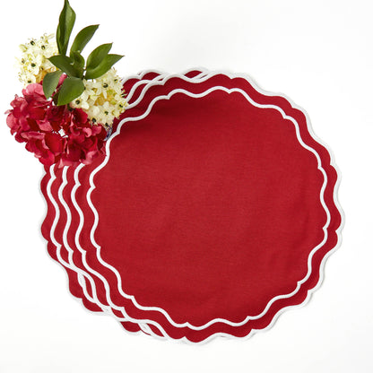 Berry Red Katherine Placemats (Set of 4)