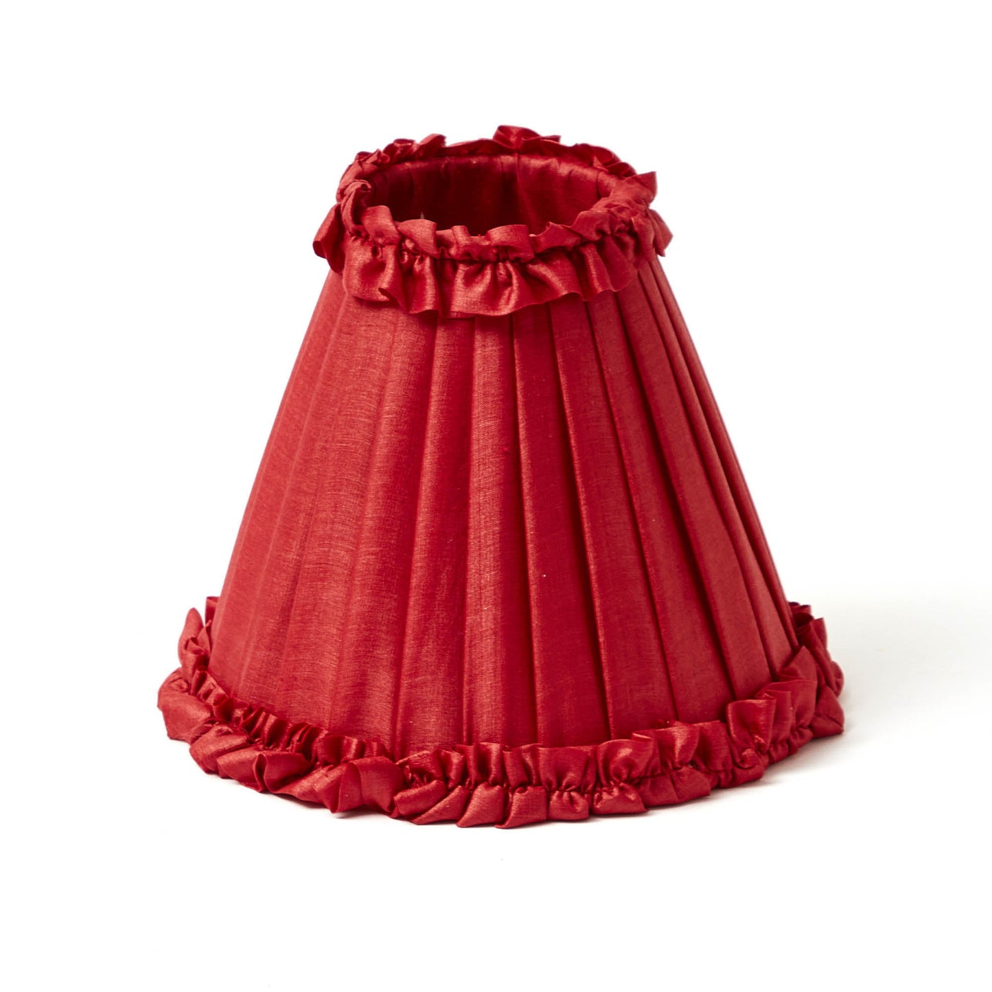 Red Frilled Silk Lampshade (18cm)