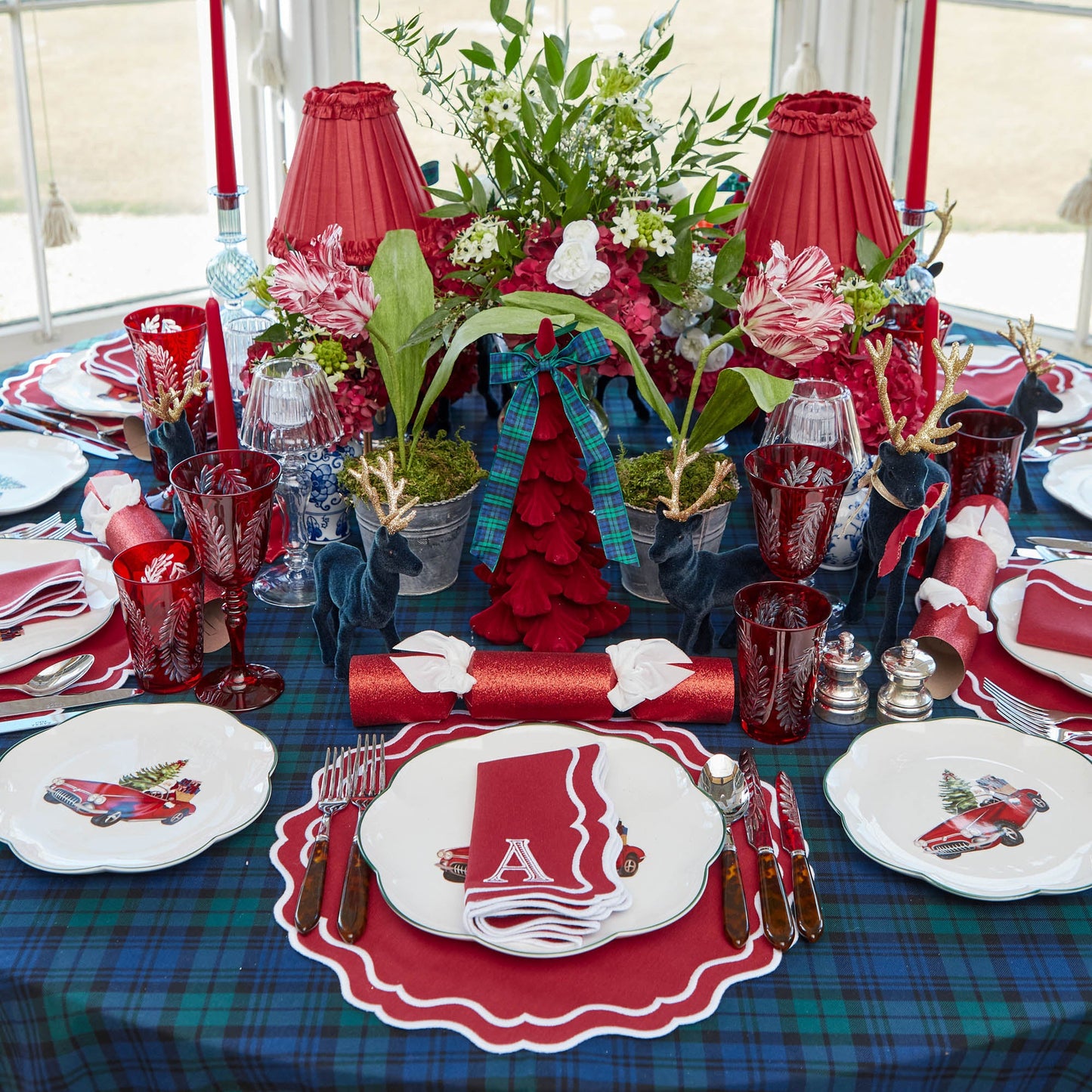 Berry Red Katherine Placemats (Set of 4)