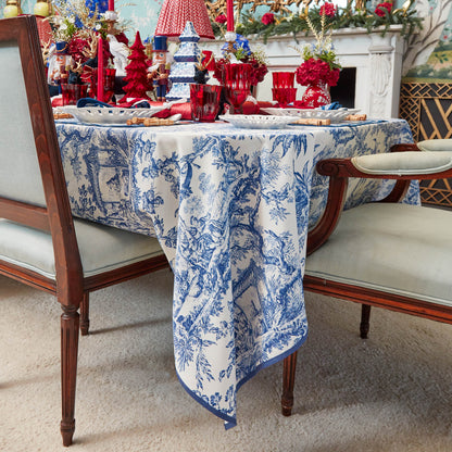 Blue Isla Toile Tablecloth