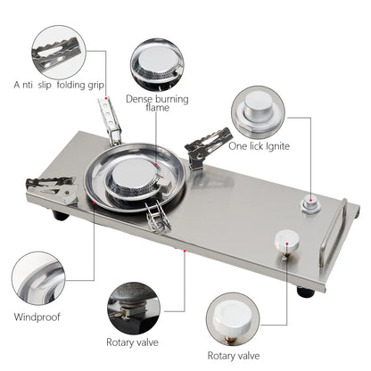 Pandatour Camping IGT 0.5UNT Gas Stove Outdoor One-Click Ignite High Efficiency Camping Table Stove High Firepower