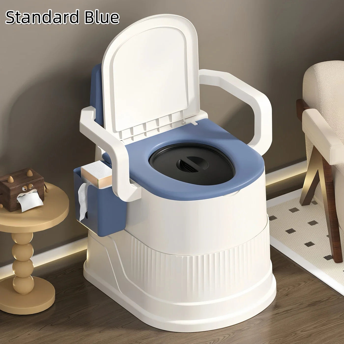 Portable Travel Toilet Chair for Adults Odor-proof, Easy-to-Clean Sanitary Camping Toilet