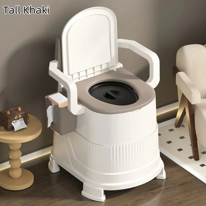 Portable Travel Toilet Chair for Adults Odor-proof, Easy-to-Clean Sanitary Camping Toilet