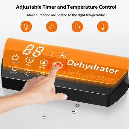 Commercial Grade Food Dehydrator Machine 110V 1500W Stainless Steel 20 Trays Capacity Touch Control LED Display 24H Timer Dryer